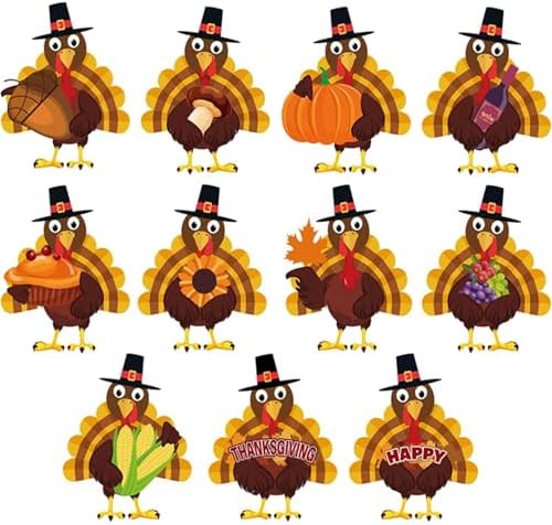Fanboxk Thanksgiving Yard Decorations Outdoor,11Pcs Thanksgiving Turkey Yard Signs with Stakes,Harvest Porch Yard Sign Decorations for Autumn Farmhouse Patio Outdoor Decor. - Image 4