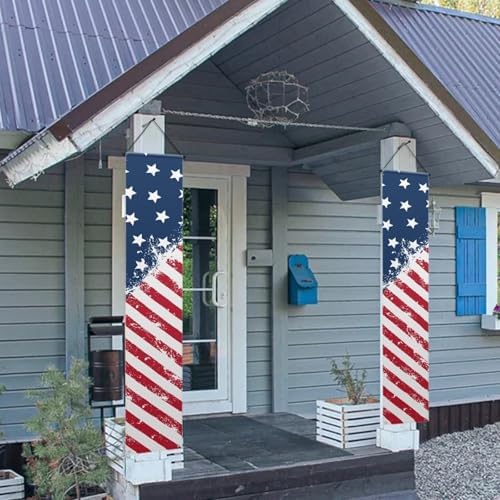 USA Flag Hanging Door Banner 4th of July Decorations Patriotic Banners Hanging American Flag Door Porch Sign Independence Day Party Supplies for Indoor Outdoor Decor 2 Packs - Image 3