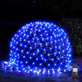 WBao Christmas Lights, 200LED 8.4ft x 5.2ft Net Lights Outdoor Mesh Light with 8 Modes, Timer, UL Certified, End to End Connectable, Waterproof for Lawn, Bushes Outdoor Christmas Decorations, Blue by WBaoOfficial