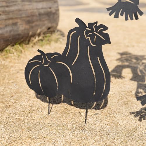 Glitzhome Fall Outdoor Decorations,36"H Fall Metal Scarecrow Pumpkin Silhouette Yard Stakes Set of 3,Scarecrows Pumpkins Silhouette Decor,Metal Yard Signs for Thanksgiving Autumn Party Lawn Garden - Image 7