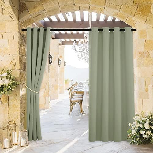 RYB HOME Outdoor Curtains for Patio Deck,Waterproof & Block Sunlight by RYBHOME