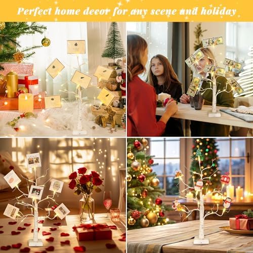Woohaha Lighted Money Tree Card Holder Birch Tree Warm White - Image 6