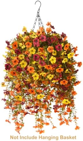 Homsunny Artificial Mums for Outdoors Hanging Flowers for Home Fall Decor - Image 5