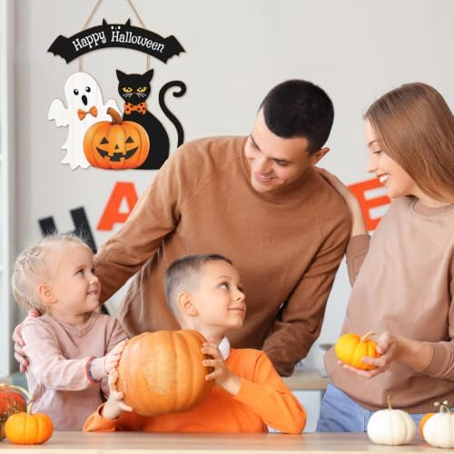 Halloween Decorations Wooden Hanging Welcome Sign for Front Door - Image 3