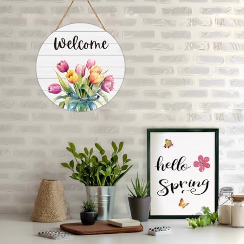Spring Decorations for Home Spring Door Decor Mason Jar Tulip Wall Decor - Image 4