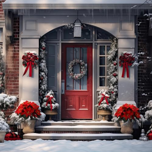 Daifunli 6 Pcs Christmas Poinsettias Artificial Flower for Outdoor Outside - Image 4
