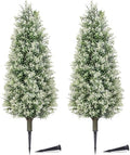 PATIO CHOICE 3ft Artificial Topiary Trees with Ground Spike Set of 2 Outdoor Faux Plants Realistic Faux Bushes and Shrubs Decorations for Outdoor Front Porch Garden by LittleBeaver