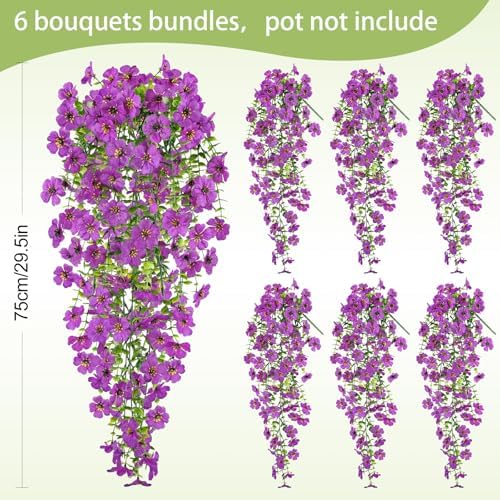Artificial Hanging Flowers for Outdoors Spring Summer Decor - Image 2