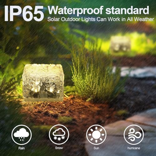 MLKNK Solar Brick Lights-Outdoor Solar Lights for Yard 6 Pack Garden Decor - Image 2
