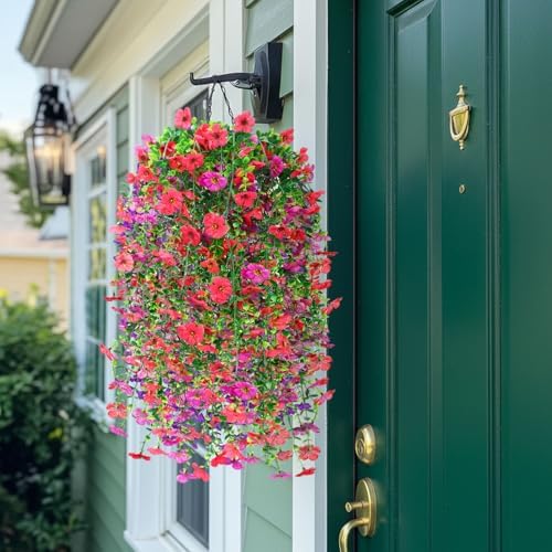 6 Pcs Fall Artificial Hanging Flowers Outdoor, Lovely Color - Image 3