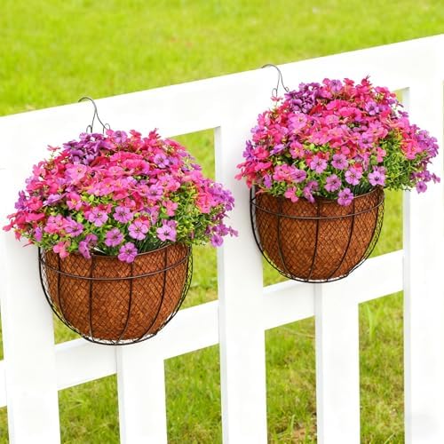 16 Bundles Artificial Flowers for Outdoor Realistic Faux Flower Spring Summer Garden Home Decoration, Hanging Daisy with Eucalyptus Leaves Fake Plants Greenery Balcony Porch Patio Front Door Decor - Image 4