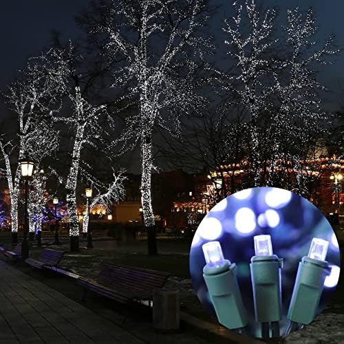 LAMPHOME 100LED Cool White Christmas String Lights Outdoor/Indoor (Extendable Green Wire, Ultra-Bright, UL Certified), Fairy String Lights Plug-in Waterproof for Christmas Tree Wedding Party - Image 6
