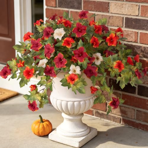 Ammyoo Artificial Fall Flowers Fake Petunias Plants for Outdoor Decoration by Ammyoo