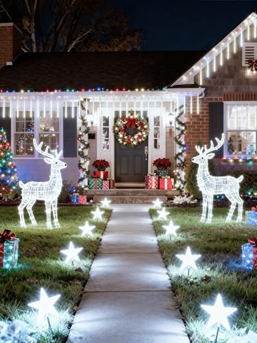 Christmas Lights Outdoor 20 Tubes White Meteor Shower Icicle Lights 480 LED - Image 4