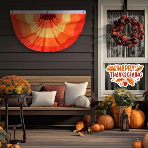 Newwiee 4 Pcs Thanksgiving Fall Bunting for Outside, Red, 3 x 1.5 ft - Image 6