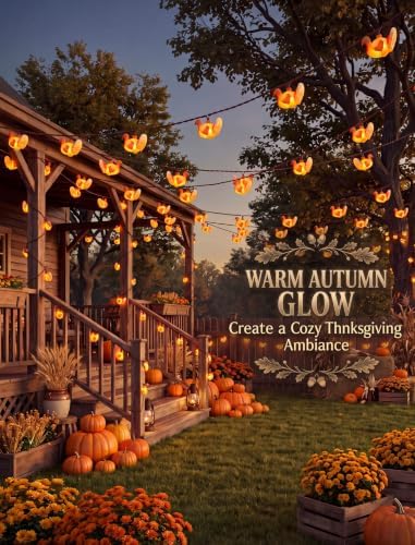 SUNSGNE Thanksgiving Turkey String Lights, 12FT 20 LED Fall Decor Lights - Image 7