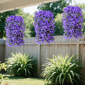 Faux Bougainvillea Artificial Flowers Plants for Outdoors Outside Decoration, 2 PCS Red Fake Flowers UV Resistant Look Real Silk Long Trailing Vines for Front Door Porch Planter Urn Patio Garden Yard by Fycooler