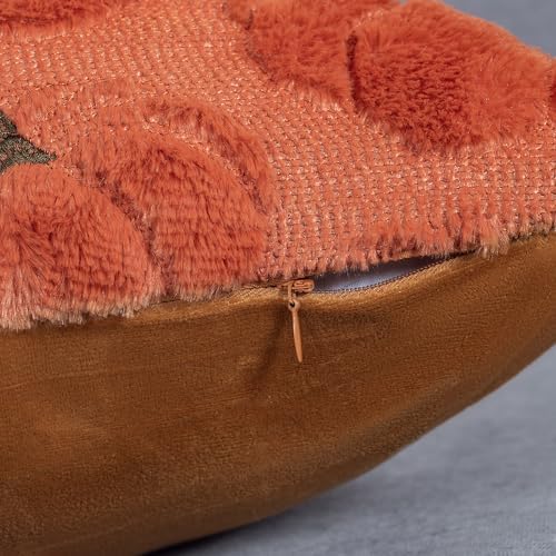 Fall Pillow Covers 18x18 Set of 2 Rust Red Pumpkin Decorations for Home - Image 3