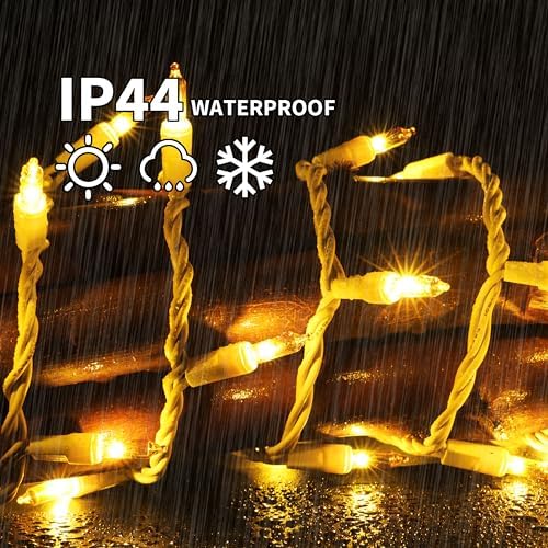 LAMPHOME Yellow Easter Lights 100 Count 19.6 Feet Incandescent Bulb Mini Golden String Lights for Indoor Christmas Tree Garland Birthday Wedding Party Festival Decoration, White Wire - Image 5