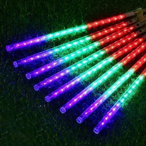 Adecorty Christmas Lights Outdoor UL Certified 24 Tubes 576 LEDs (Equivalent to 3 Sets of 8 Tubes) Meteor Shower Light Falling Rain Drop Icicle Lights for Christmas Decorations Decor, Multicolor - Image 4