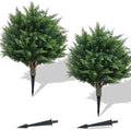 PATIO CHOICE Topiary Trees Artificial Outdoor Cedar Ball Trees with Ground Spike Set of 2 22" Fake Outdoor Plants Faux Bushes and Shrubs Decorations for Outdoor Indoor Front Porch Garden by LittleBeaver