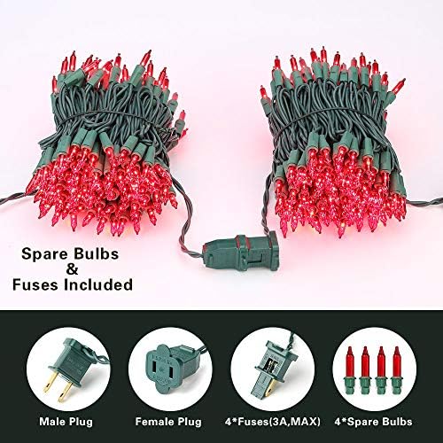 BrizLabs Red Incandescent Christmas Indoor String Lights 300 Count 69.6ft - Image 5
