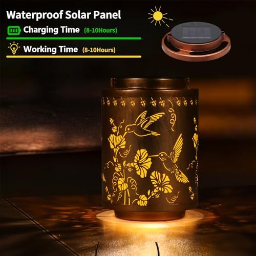 Solar Lanterns Outdoor Waterproof Garden Decor Gifts for Women Mon - Image 5