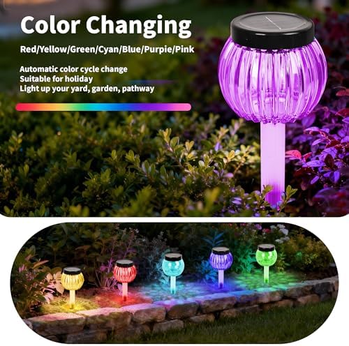 DOUBLEZHE 8Pack Solar Christmas Pathway Lights Outdoor Waterproof, Multicolor & Warm White Changing LED Outdoor Solar Lights Christmas Decorations with Auto On/Off for Garden, Yard, Patio, Walkway - Image 4