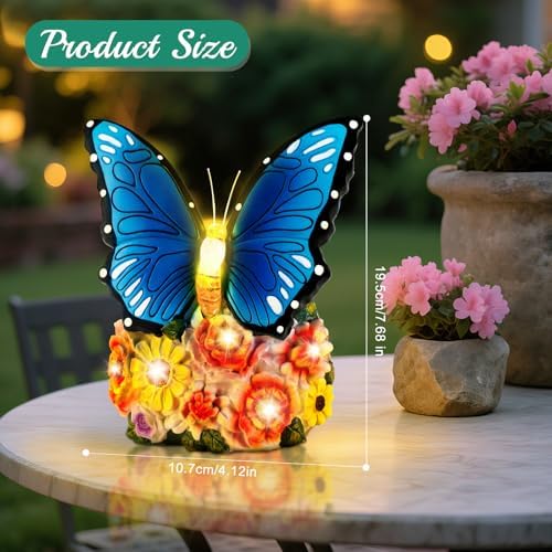 Linkax Butterfly Statues Solar Garden Decor, Christmas Gift for Grandma Mom - Image 6