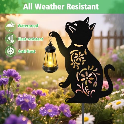 Solar Cat Hanging Lantern Outdoor,1 Pack Black Cat Solar Lights - Image 3
