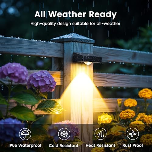 Solar Fence Lights Outdoor Waterproof, Fence Lights Solar Powered 12 Pack - Image 3