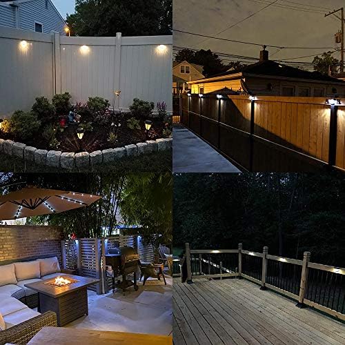 KBP Solar Fence Lights Outdoor Decorative Garden Lights Waterproof Wall Lights for Patio, Yard, Stairway (Black) - Image 6
