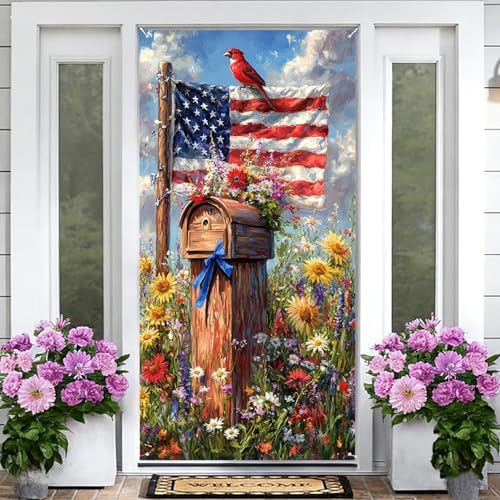 Patriotic Welcome Door Cover, 70.86" X 35.43" Door Banner - Image 2