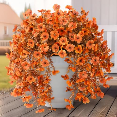 Artificial Fake Fall Flowers Faux Mums for Outdoor Outside Decoration by HomeD%C3%A9cor