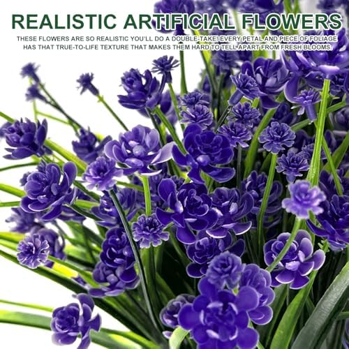 20 Bundles Artificial Flowers for Outdoors, Summer Spring Grass Camellia - Image 3