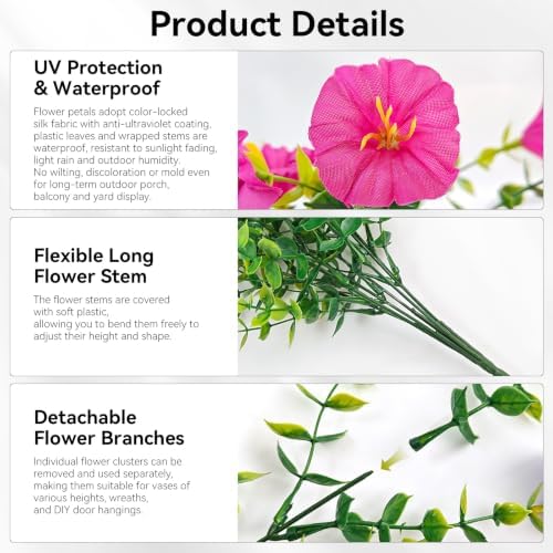 FR 10 Bundles Artificial Flowers for Outdoors/Indoors, UV Resistant Faux Plastic Plants for Home Decor, Faux Plants for Spring Summer Porch, Window Box & Vase Decoration(10 Types of Eucalyptus) - Image 3