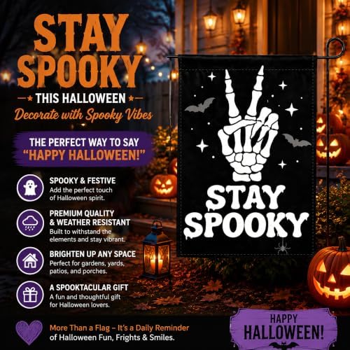 Halloween Decorations - Stay Spooky Halloween Garden Flag - Image 2
