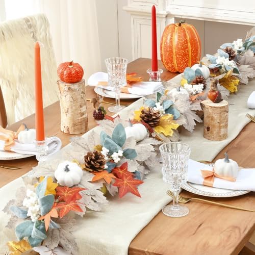Fall Decor, 6Ft Fall Garland for Mantle (2 PCS) - Image 3
