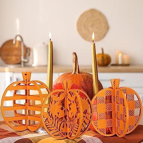 Tradder 12 Pcs Thanksgiving Pumpkin Decor Thanksgiving Wooden Table Signs - Image 2