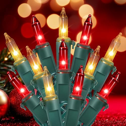 Hopolon 2 Pack Total 26 FT 100 Count Christmas Lights Indoor, Green Wire by Hopolon