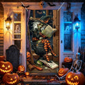 35.4" x 70.8" Halloween Door Cover, Haunted House Front Door Decor by seewan
