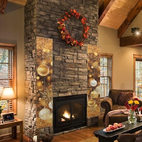 Gold Christmas Decorations Door Banners for Front Door Holiday New Year Christmas Door Hanging Porch Signs Outdoor Hanging for Home Indoor Xmas Decor Wall 2 Pack - Image 5