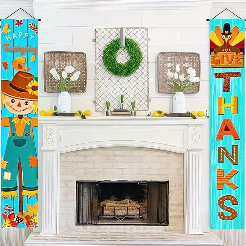 HOMETITUTE Give Thanks Porch Banner Set 12 x 71 Inch 2 Pack - Image 4