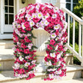 Artificial Hanging Flowers for Outdoors, 2 PCS 272 Blooms UV Resistant Morning Glory Faux Silk Vines, No-Odor Realistic Fake Plants for Garden Planter Porch Patio Decoration, Fuchsia Pink by JulakoOnline