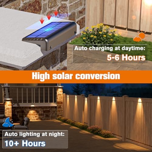 NIORSUN Solar Deck Lights Outdoor 12 Pack, IP65 Waterproof Large Size LED Stair Lights with Lenses, Auto ON Off Warm White Step Lights for Outside, Deck, Patio, Fence, Yard, Pathway and Railing Decor - Image 3