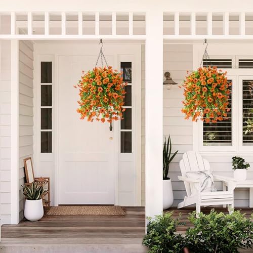 ZFProcess Artificial Hanging Flowers Plants for Outdoor Fall Decoration - Image 5
