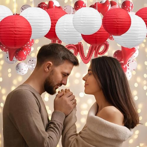 BEISHIDA Red White Paper Lanterns 12Pcs 6/8/10/12 Inch Round Chinese Lamp - Image 5