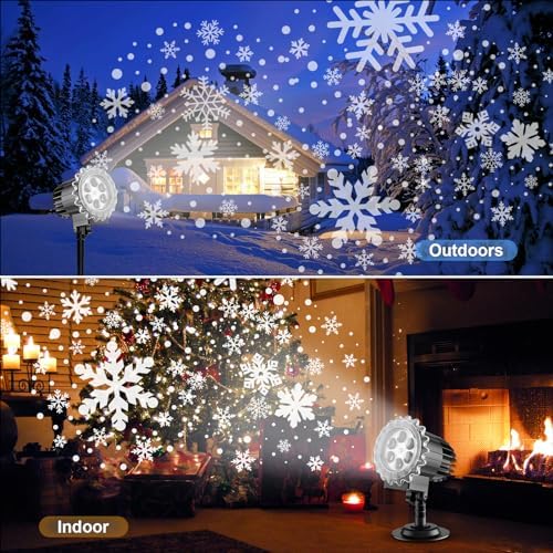 Snowflake Projector Lights Outdoor,9Watts Super Brighter,Snowfall Lamp Night Light Projection,LED Christmas Projector Lights Waterproof for Xmas,New Year, Holiday,Halloween Decorations - Image 5