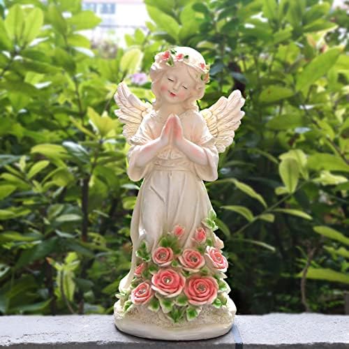 Panven Garden Decor Angel Statue, Outdoor Patio Garden Sculptures & Statues, Solar Yard Decorations Lawn Ornaments Figurines for Outside - Image 2