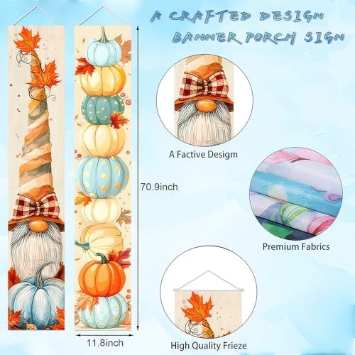 HOMETITUTE Fall Porch Banner 12x71 Inch Thanksgiving Banner - Image 5